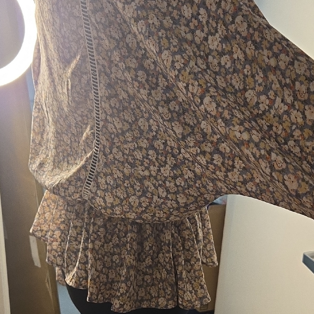 Sienna Sky Floral Long Sleeve Blouse - Cream and Blue - Picture 7 of 10